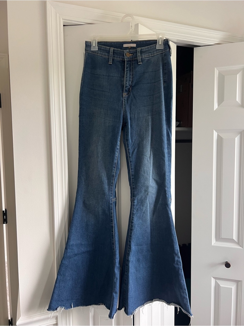 High-Waist Women's Flare Jeans in Dark Blue